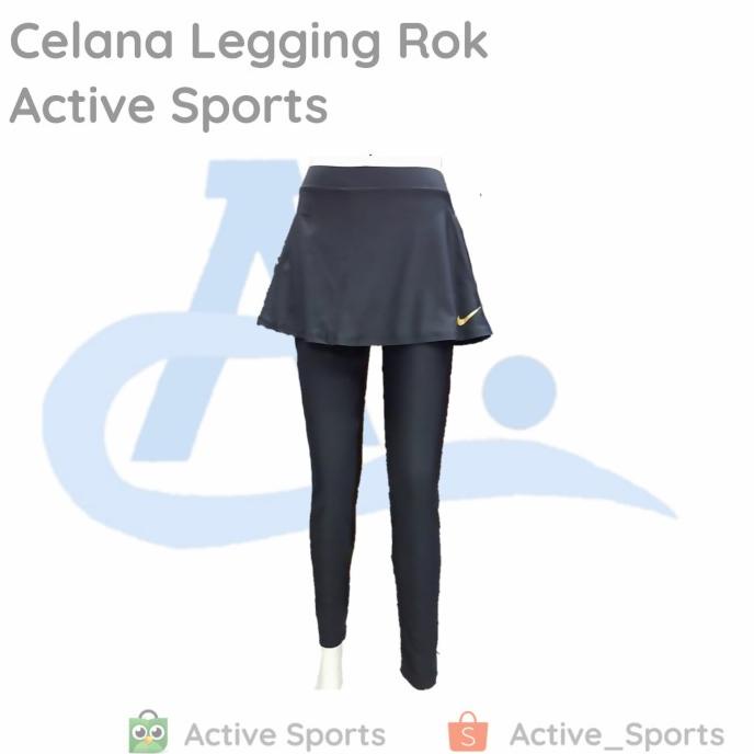 Celana Training Legging Senam Gym Wanita Rok Nike Active Sports