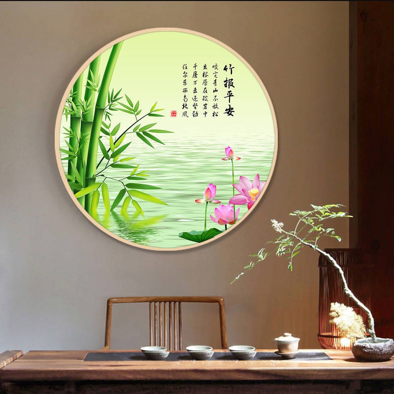 Kalung Rantai Dengan Liontin Bambu Bulat Ala Cina Untuk Wanita/ruang Tamu/kamar Tidur