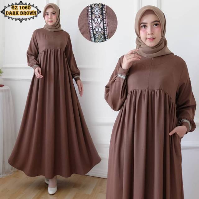 Gamis Polos Coklat, Gamis Busui (habis?