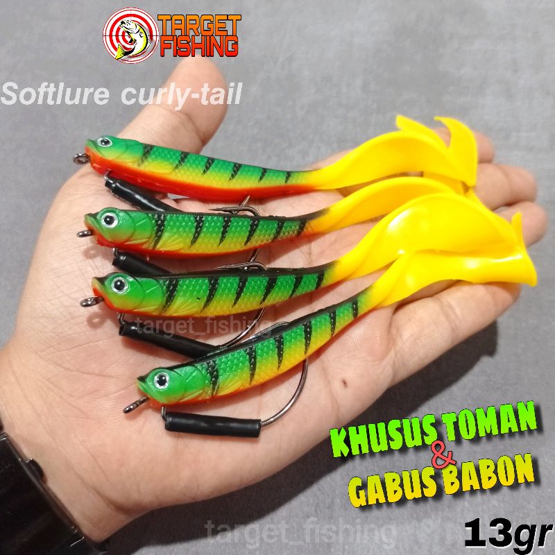 Soft Lure Jumbo Khusus Toman &amp; Gabus Babon 13gr - Umpan Casting Haruan Softlure 10cm