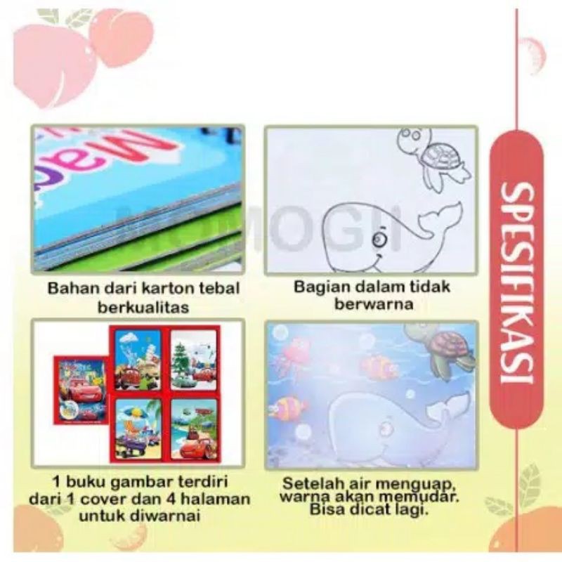 [TERMURAH] Buku Mewarnai digunakan Berulang termurah anti berantakan mengalihakan dari gadget magic water book-2