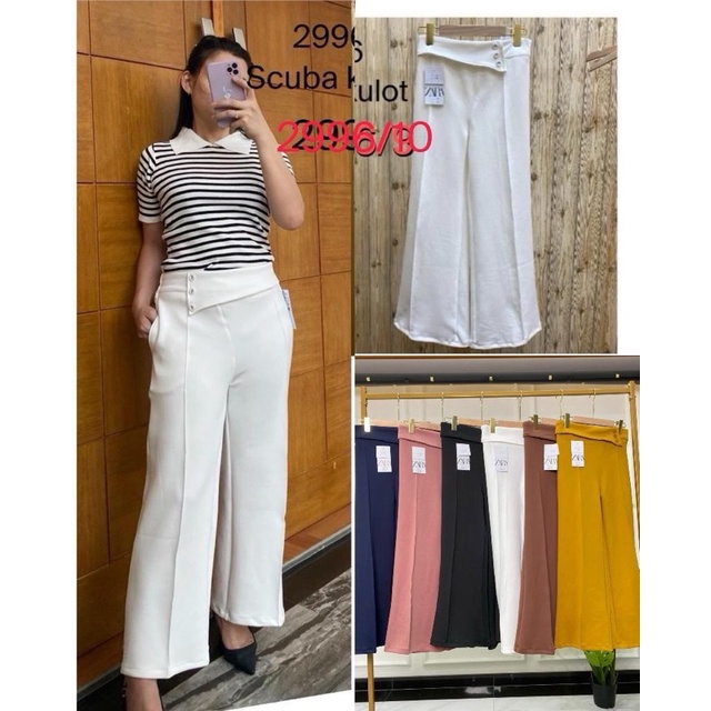 Celana Kulot Scuba Import Wanita Semi Cutbray/Celana import scuba wanita/Celana import wanita