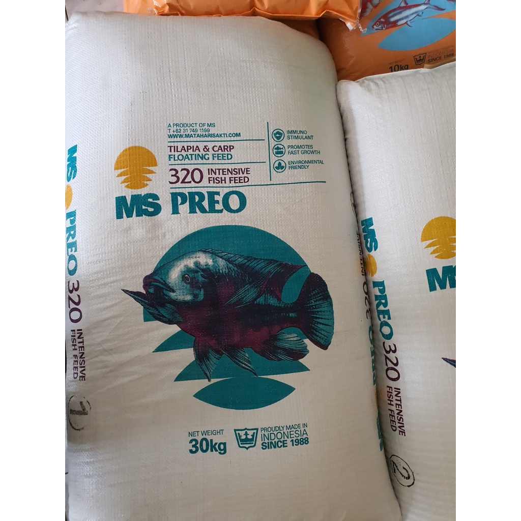 PELET IKAN NILA GURAMI MUJAIR (PREMIUM) MS PRIMA FEED PREO-320 KEMASAN (30 KG) PROTEIN TINGGI PAKAN 