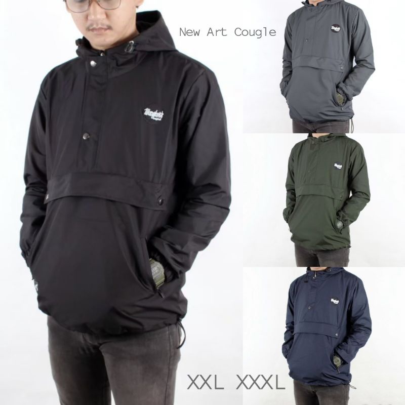 ( BISA COD ) JAKET COUGLE JUMBO XXL XXXL // JAKET KANTONG DEPAN PRIA // JAKET PARASUT WANGKERS