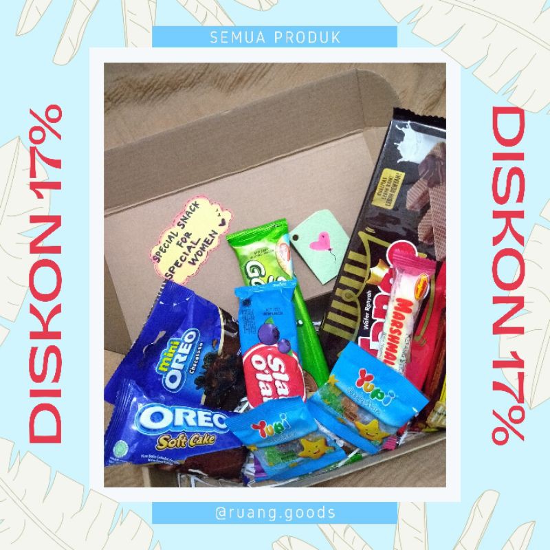 

HAMPERS SNACK/ SNACK BOX/ GIFT/ KADO WISUDA/ ANNIVERSARY/ ULTAH/ SURPRISE BOX/ MURAH