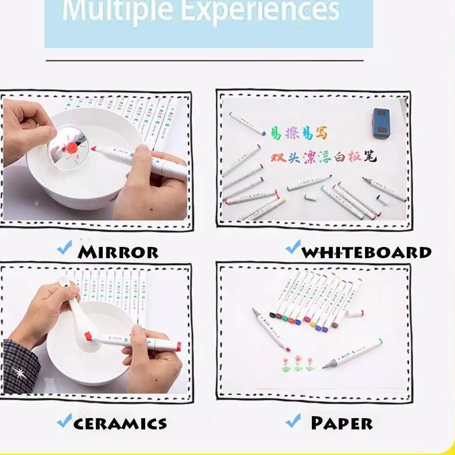 

D94✤ MAINAN SPIDOL + SENDOK AIR AJAIB MENGAPUNG 7 WARNA/11 WARNA MARKER SPIDOL WHITE BOARD AIR Harga Murah