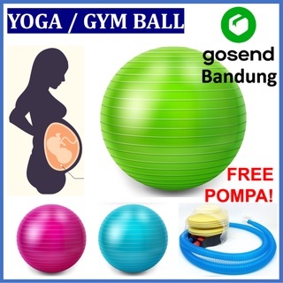 Bola Balon Birth Gym Ball Gymball Yoga Fitness Ibu Hamil Melahirkan 65cm 65 cm free Pompa