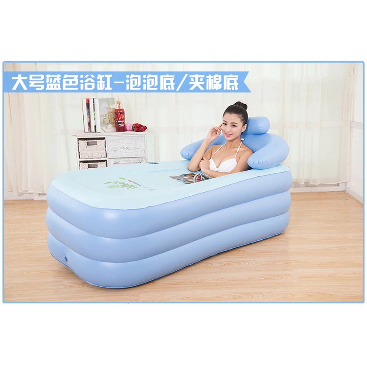 Bak Mandi Angin Inflatable Bathtub Portable 145 x 80 x 70 cm DENGAN POMPA  - WL-XX4 - PINK