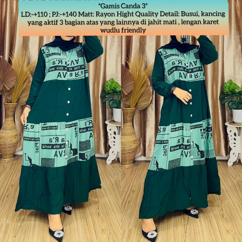 Gamis Canda 3 / Gamis Rayon Good Quality / Gamis Rayon BUSUI / Gamis Rayon Super / Gamis Rayon tali / Gamis Rayon Murah / Gamis Rayon Premium / Gamis Rayon Simple / Gamis Harian