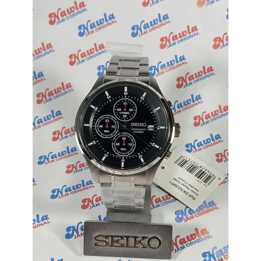 Seiko Quartz SKS539P1 Chronograph Black Dial | Jam Pria SKS539