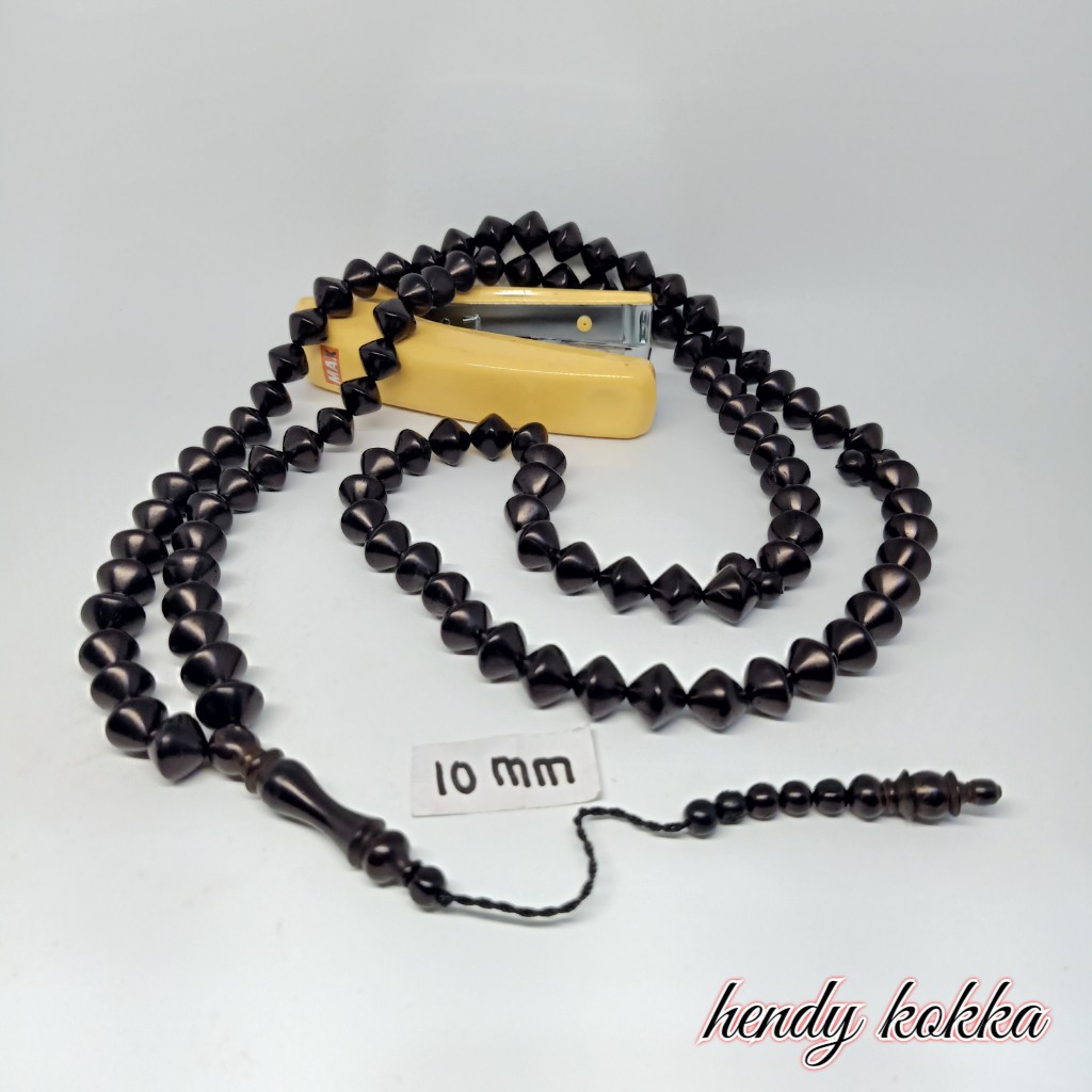 Tasbih Kokka kaukah 99 wajik polos  10 mm coklat