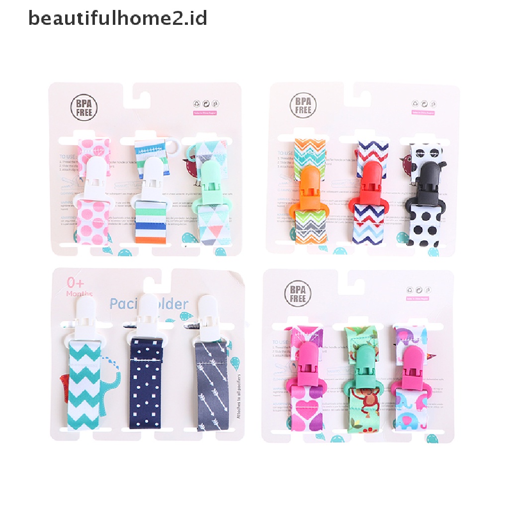 (Beautifulhome2.Id) 3pcs / Set Klip Rantai Holder Dot Empeng Bayi