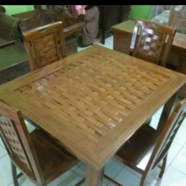 Meja kursi makan ukiran jati jepara