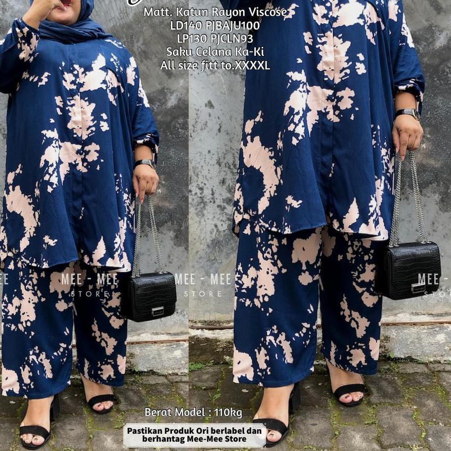Produk Baru Setelan Jumbo ld 110 120 130 140 150 One Set Rayon Terbaru Setcel Big Size Wanita Gisela