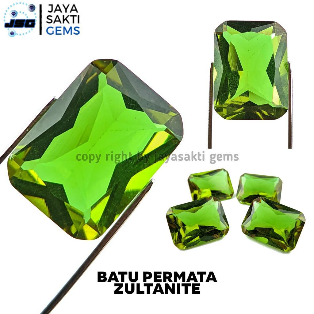 Batu Permata Zultanite Changes Colour Cutting Square