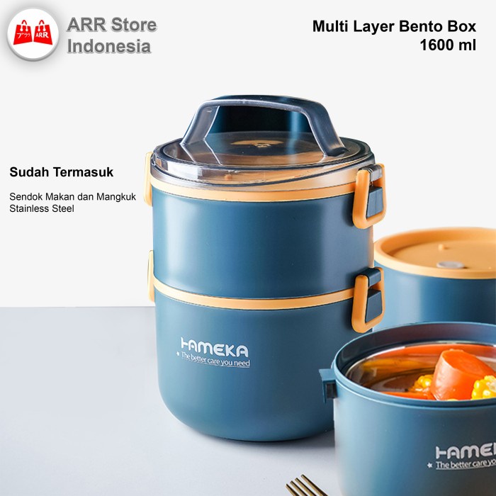 Tempat Kotak Bekal Makan Rantang Makan Lunch Box 2 Tingkat 1600 ml