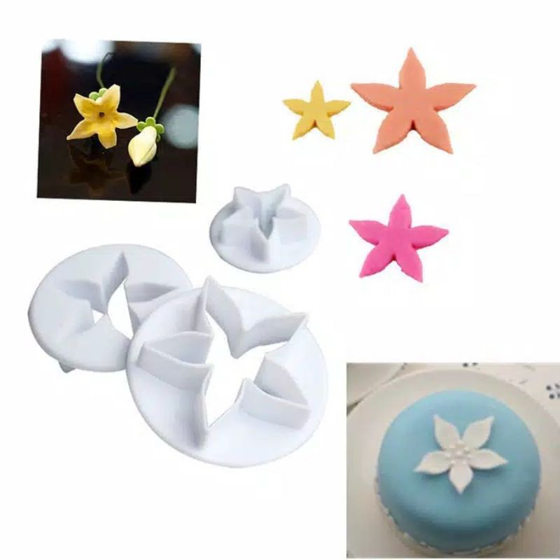 Cutter Calyx Flower / Cetakan Bento Cookies Kue Kering Nugget Fondant Cutter Stamp Calyx Star Flower