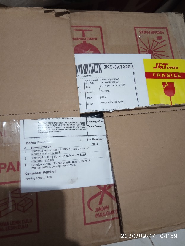 Thinwall 500 Ml Food Container Box Kotak Makanan Plastik