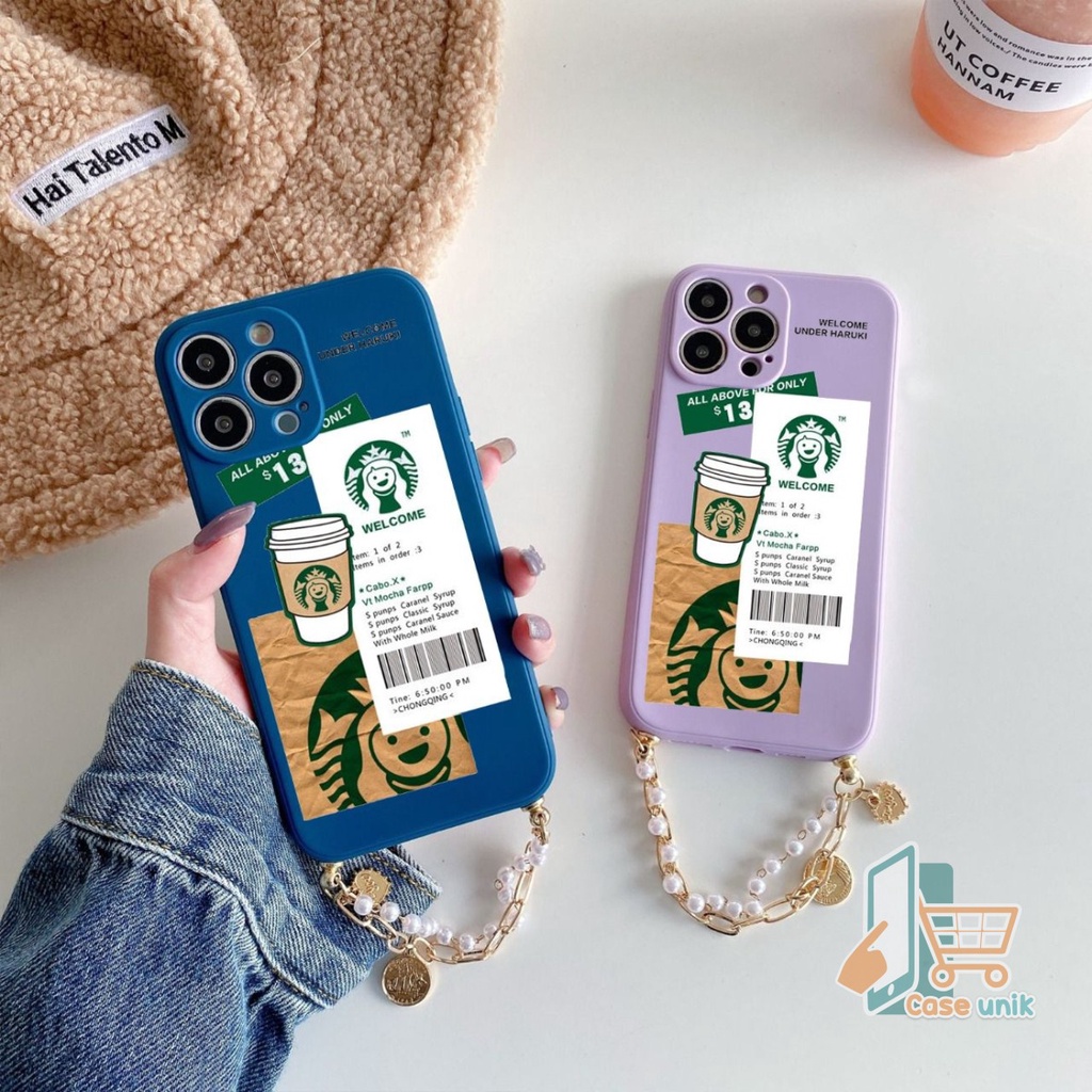 GM001 SOFTCASE ST4RBUCKS RANTAI MUTIARA IPHONE 6 6S 6+ 6S+ 7 8 7+ 8+ X XS XR XS MAX 11 12 13 PRO MAX CS4195