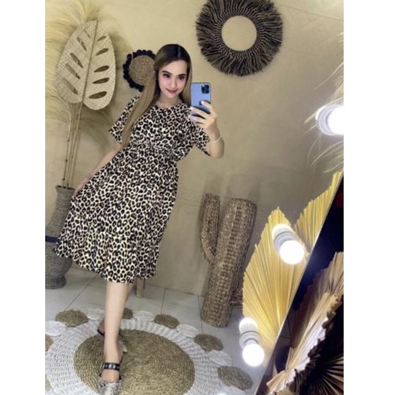 DRESS Jumbo DASTER MANOHARA LD 110, LD 120 BIGSIZE BALI LEOPARD "TL.25Au22e"