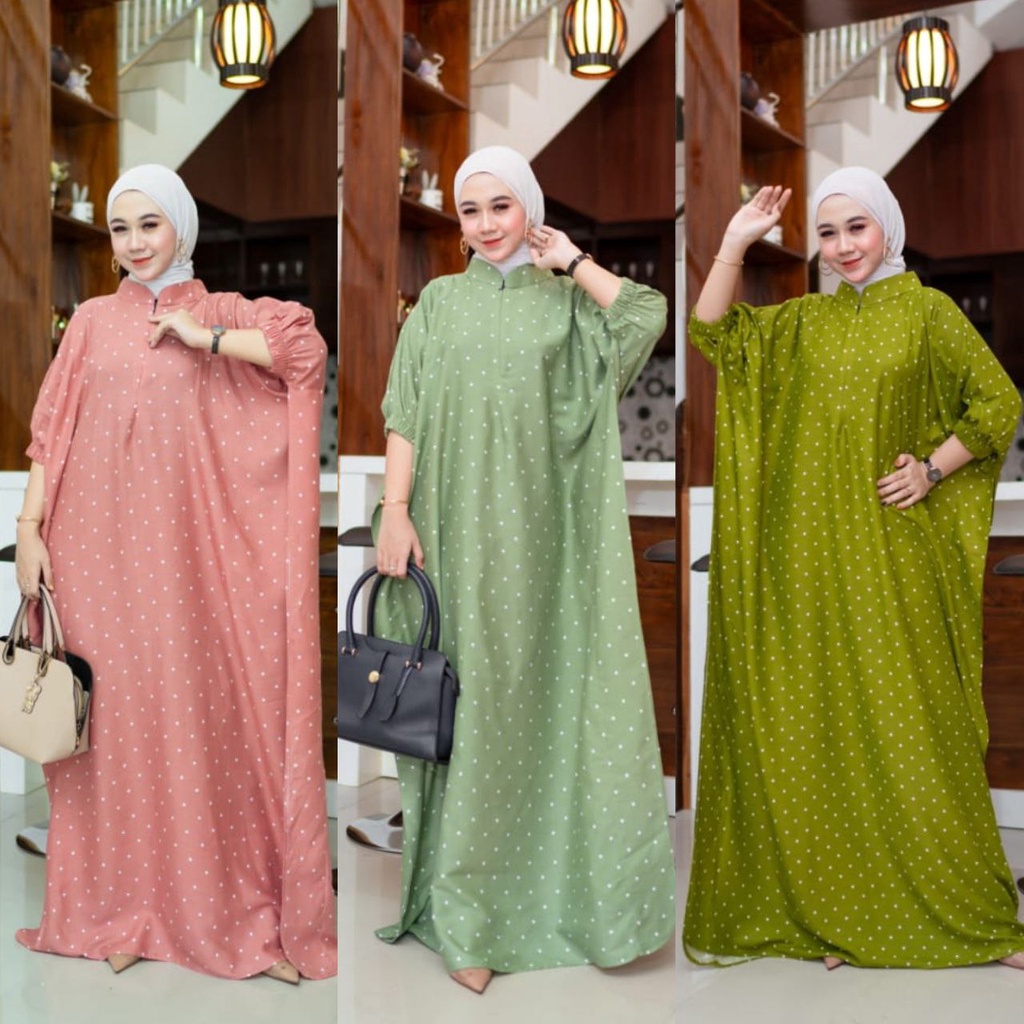 Kaftan jumbo busui polos casual | gamis kaftan rayon modern high quality