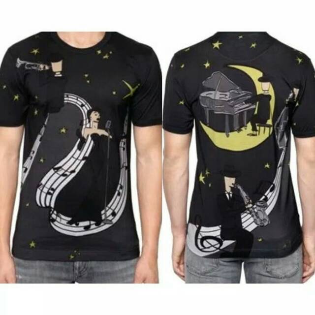 Kaos Oblong Dolce & Gabbana Jazz Band Full Print