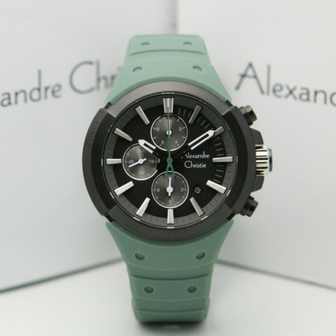 Jam Tangan Pria Alexander Christie Ac 6566 Cowok Green Black Rubber D5Ijhg6Mwr