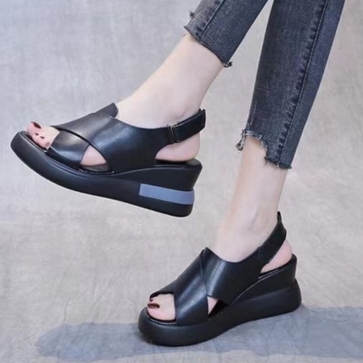 KZT-SW12 Sandal Wedges Strap Fashion Korea COD TERMURAH