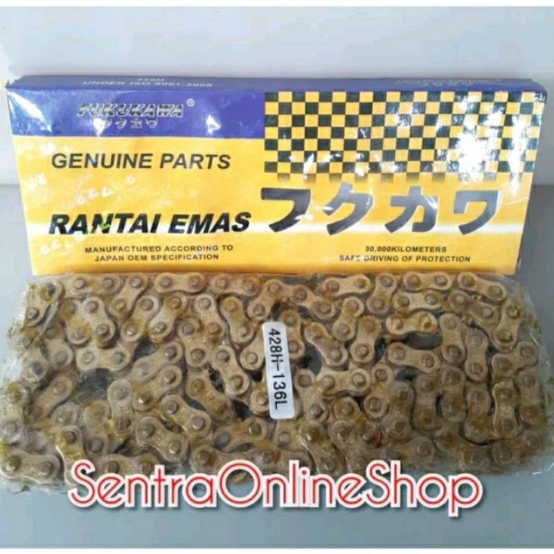 Rantai Rante Emas Gold Tipe 428 H 136 mata Fukukawa