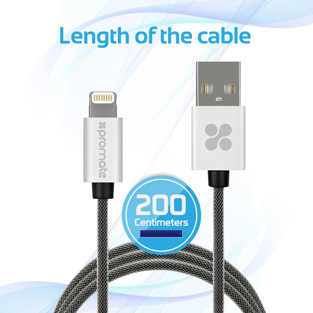 BALI Kabel Data Charger iPhone 2 meter linkMate Silver PROMATE