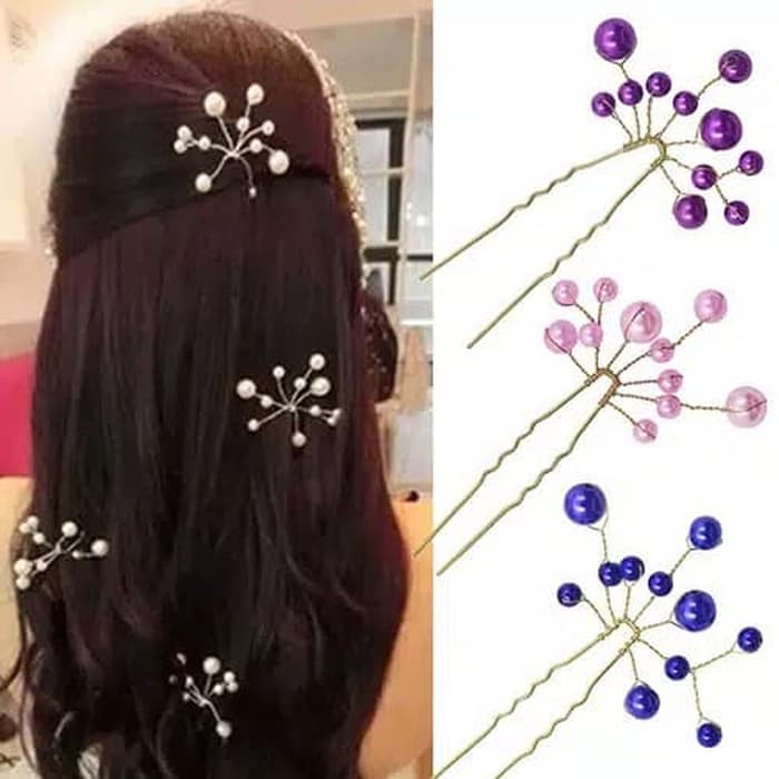 Jepit Rambut Wedding Bridal Bridesmaid Faux Pearls Hair Pins Headwear