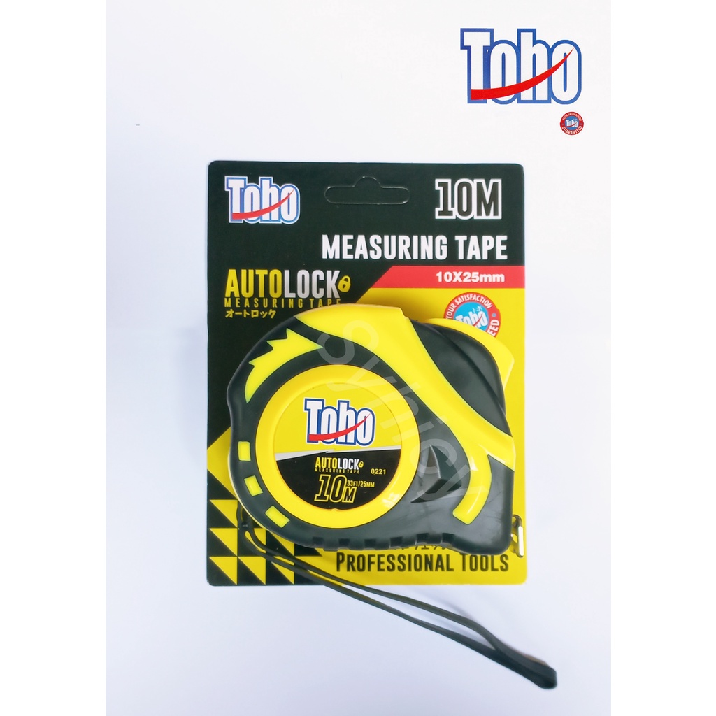 Meteran TOHO 10 m / Measuring Tape 10 Meter Yellow Autolock TOHO Original