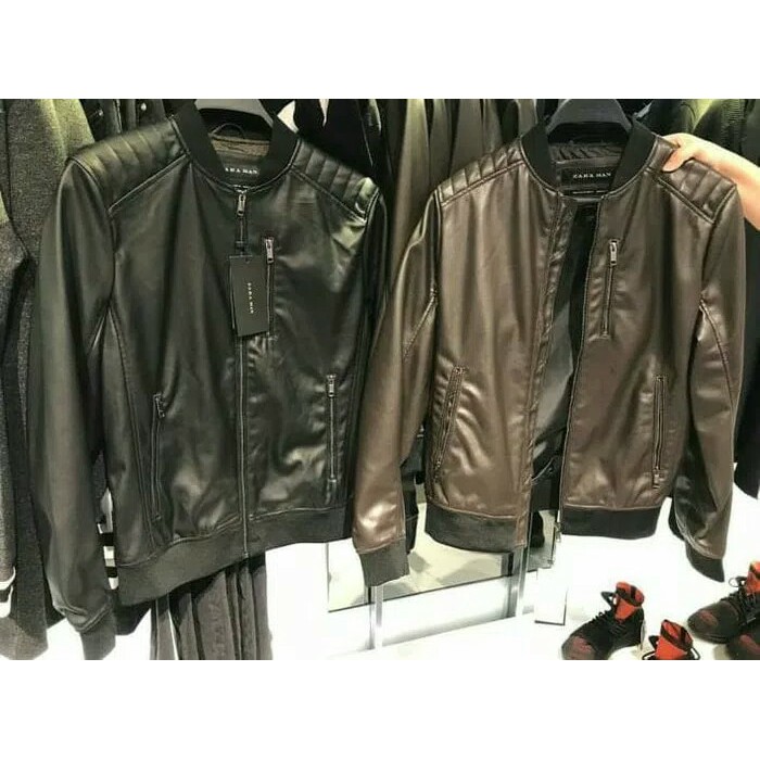 Jaket kulit zara pria FASHION DISTRO COWOK CEWEK GAYA TERBARU ABG O1F8