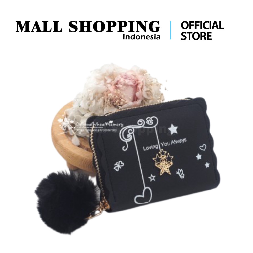 (COD) DOMPET KOIN PLUS GANTUNGAN POM2 DOMPET WANITA FASHION WALLET MALL SHOPPING