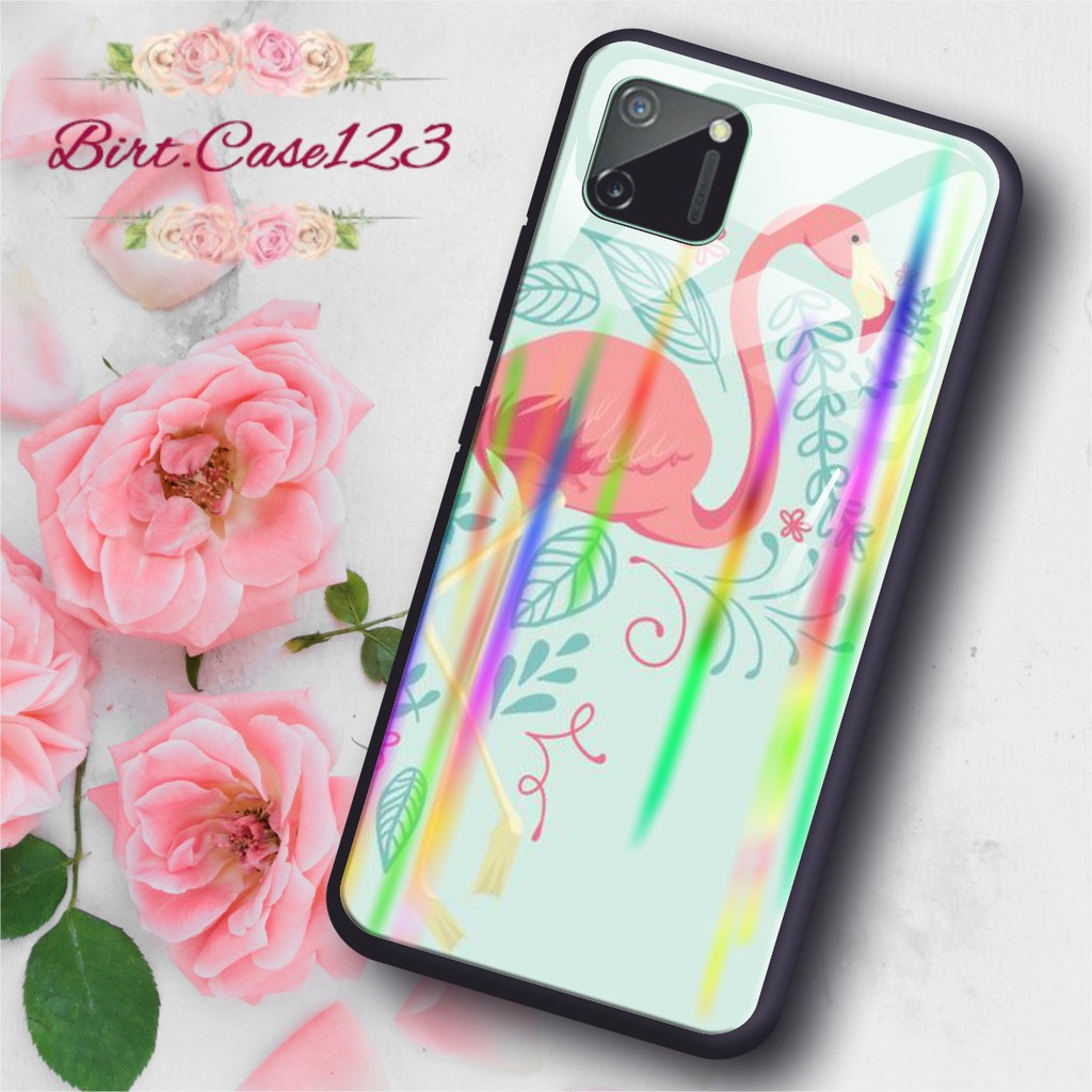 BC Case silikon Gambar FLAMINGO back case glass aurora realme c1 c2 c3 3pro x xt 2 5 5pro 6 6pro etc