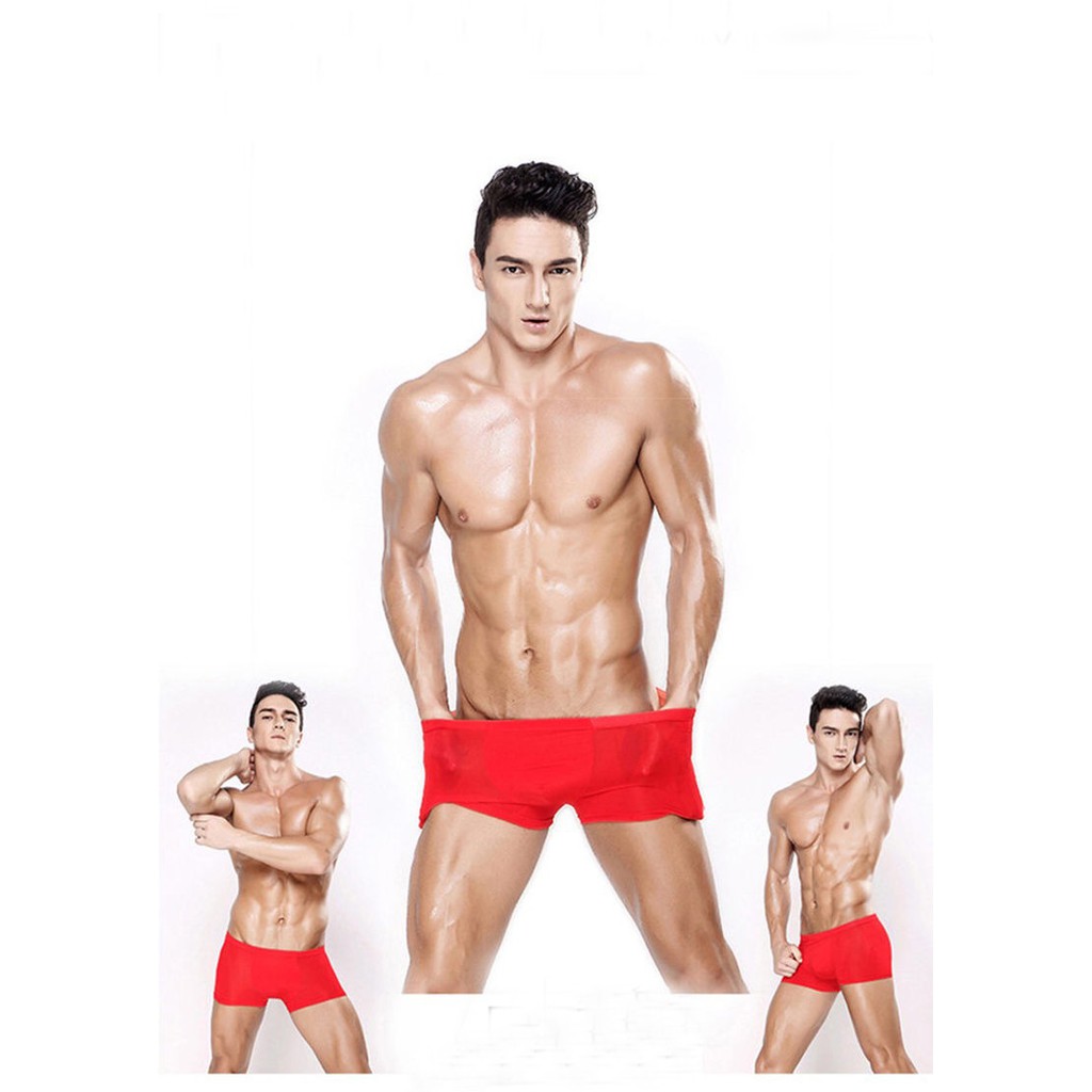 Celana Dalam Pria Boxers Transparan Sexy Celana Pria Boxers cd Sutra Es Pakaian Dalam y0390