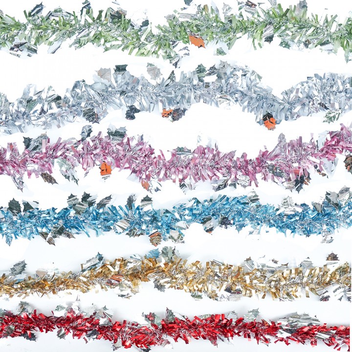 Hiasan Slinger Dedaunan Warna Pastel 9cm slinger natal slinger pohon natal slinger lilit pohon natal