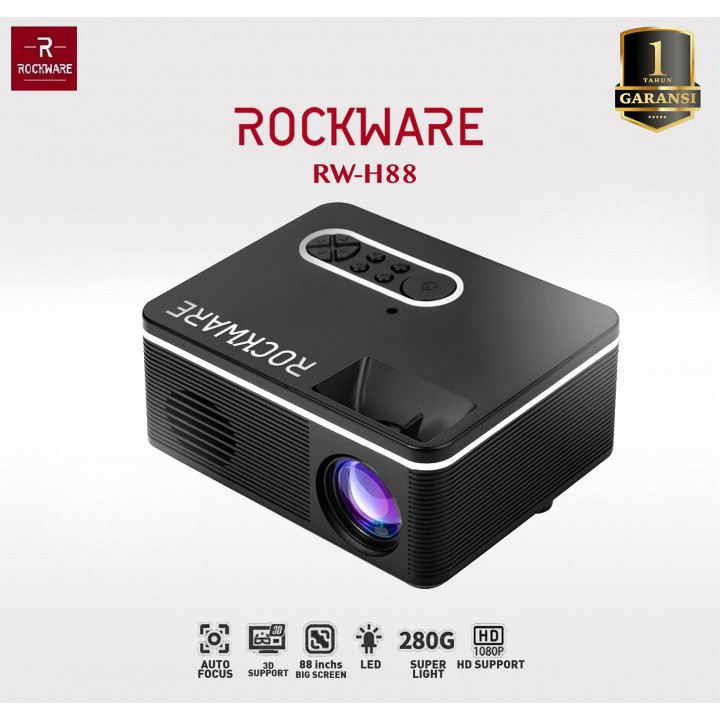 ROCKWARE RW-H88 - Mini Portable LED Projector 1000 Lumens YG300 Killer