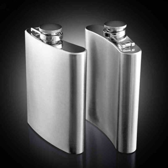 Botol Minum Wine Bir Flask Hip Square Shape 8oz Stainless Steel