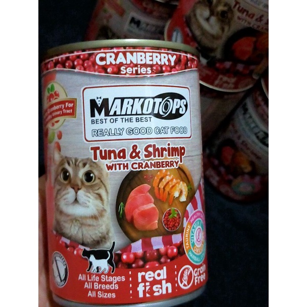 Markotops Tuna &amp; Shrimp with Cranberry 400gr Makanan Kucing Basah Kaleng