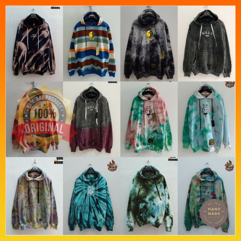 JAKET TIE DYE JAKET HOODIE JAKET GOOD MORNING ORIGINAL