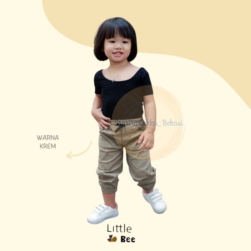 Jogger Anak Perempuan Warna Krem size 1-5Tahun