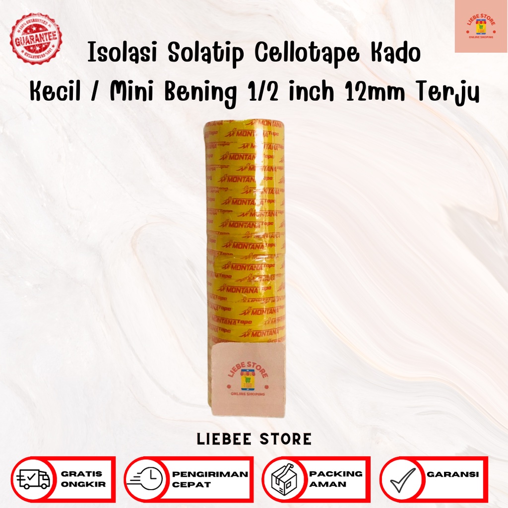 

Isolasi Solatip Cellotape Kado Kecil / Mini Bening 1/2 inch 12mm Terju
