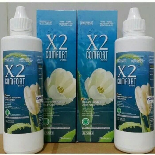 Air softlens  X2 Comfort Multifungsi , Cairan lensa kontak mata , Original , ada BPOM