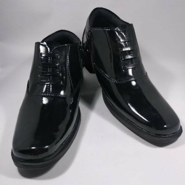 SEPATU PDH ABRI TNI POLISI SATPAM DINAS GURU FORMAL PANTOFEL PRIA HITAM MENGKILAP GLOSY LUX SINTETIS