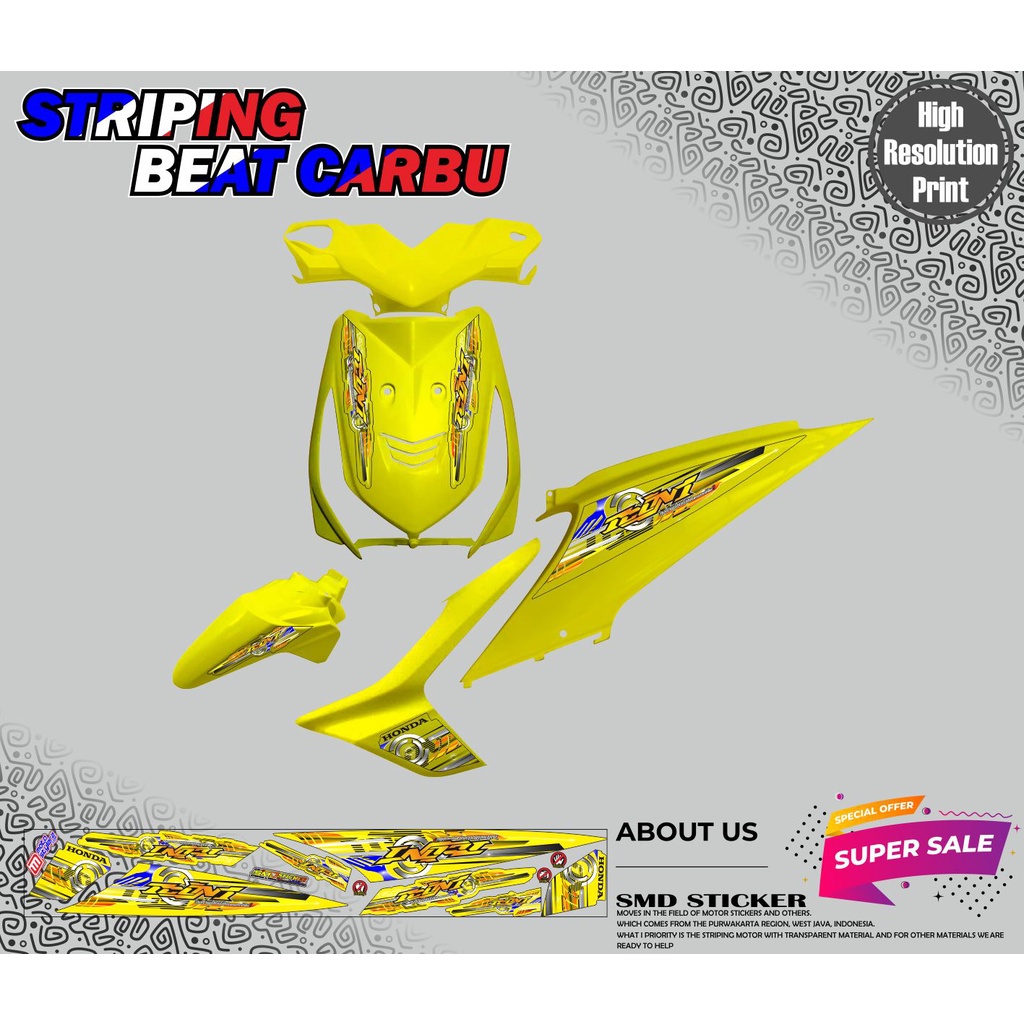 STRIPING VARIASI HONDA BEAT CARBU STRIPING MURAH BEAT CARBU STICKER VARIASI BEAT