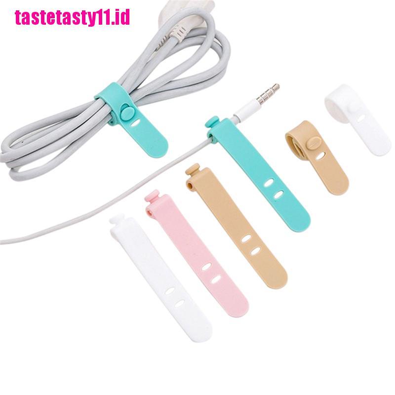【TTID】Silicone Data Cable Organizer Headphone Cord Finishing Buckle Wrap Tie St
