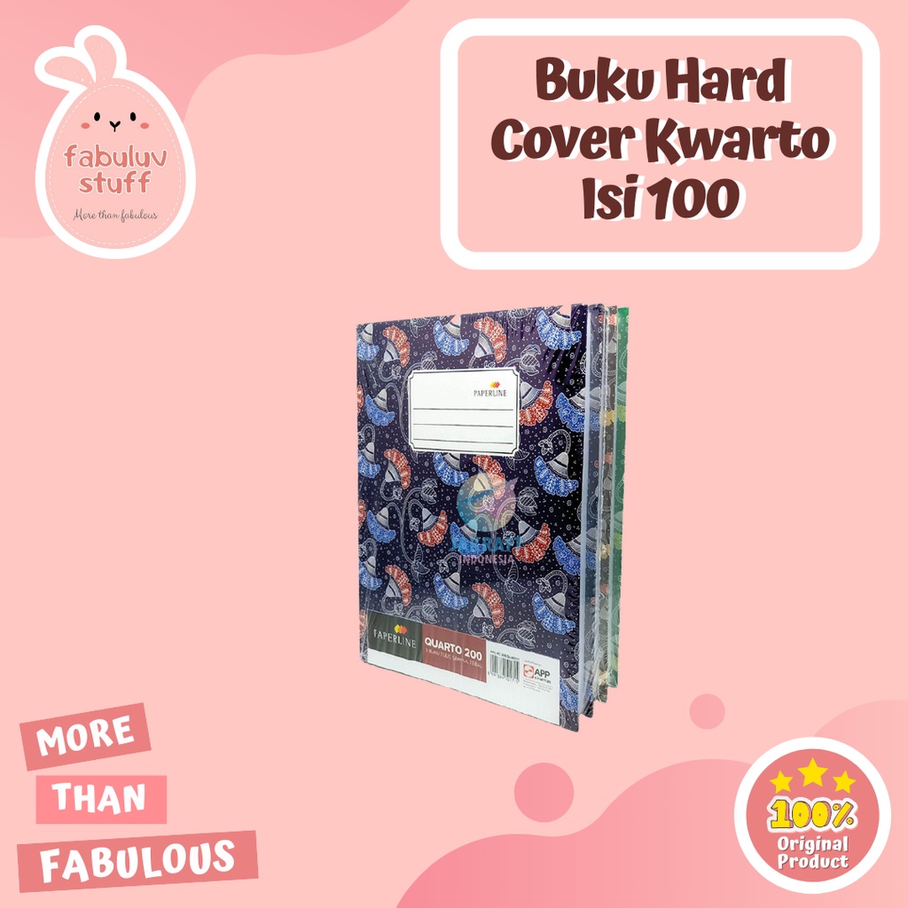 

ATK ~ Buku Hardcover Kuarto isi 100 / Hard cover Ukuran Buku Tulis / Buku Catatan Kover Keras