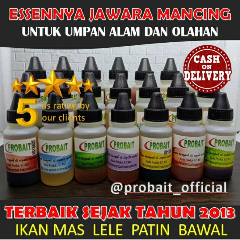 Essen Probait umpan penambah nafsu makan ikan Emas,Ikan Bawal,Ikan Lele,Ikan Patin Seri EO#01-EO#21