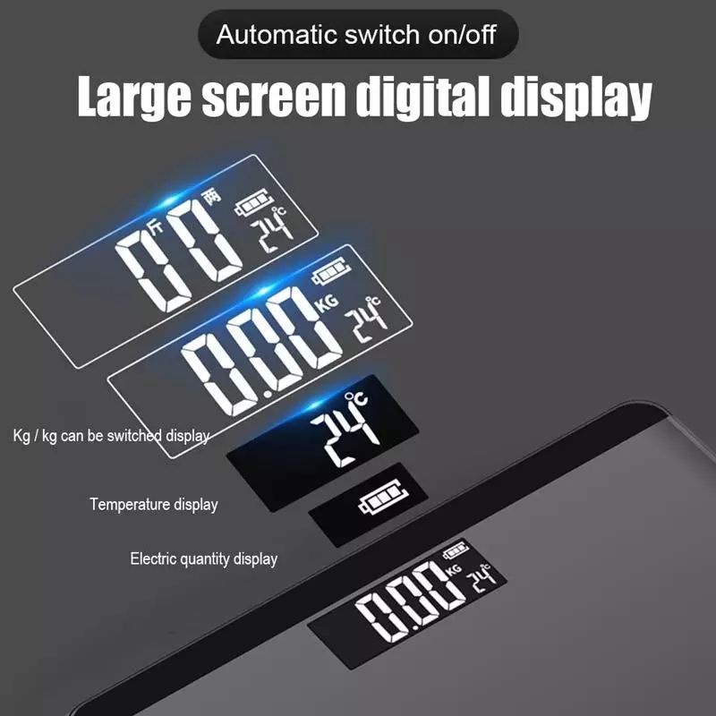 Timbangan Berat Badan Digital LCD Display Smart ISCALE 180Kg 26x26cm